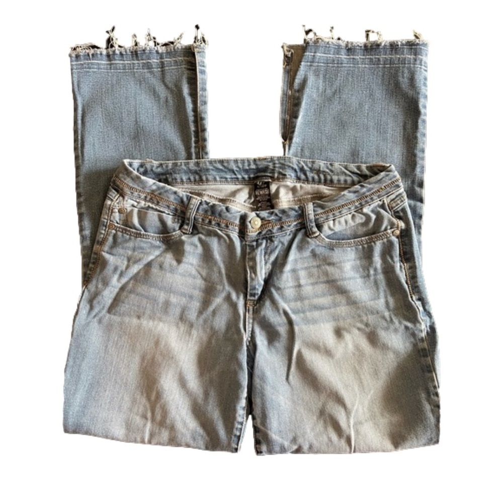 REWASH Faded Cropped Raw Hem Jeans Size 11